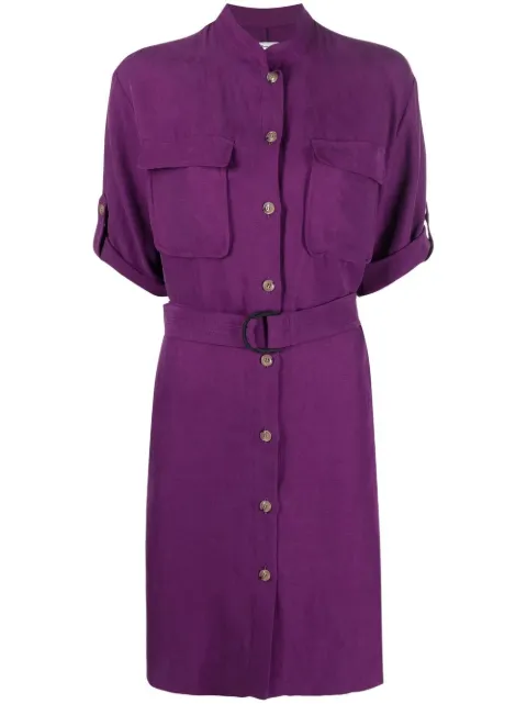 Woolrich belted-waist short-sleeved dress