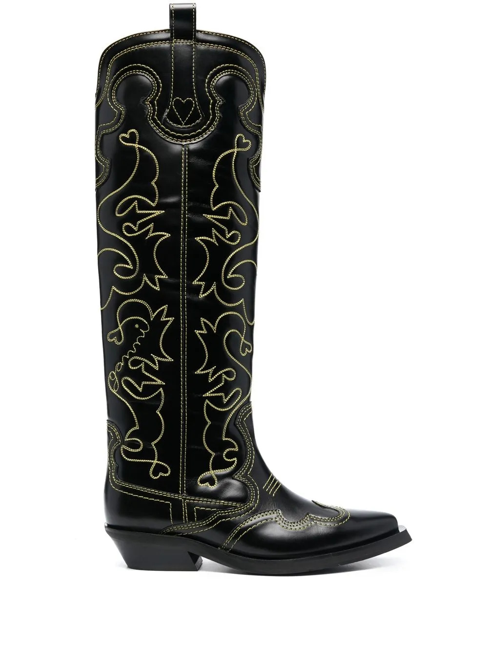 

GANNI botas altas estilo western con tacón de 40mm - Negro