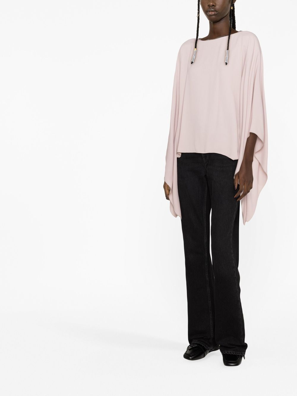 Shop Fabiana Filippi Bead-detail Asymmetric Blouse In Pink