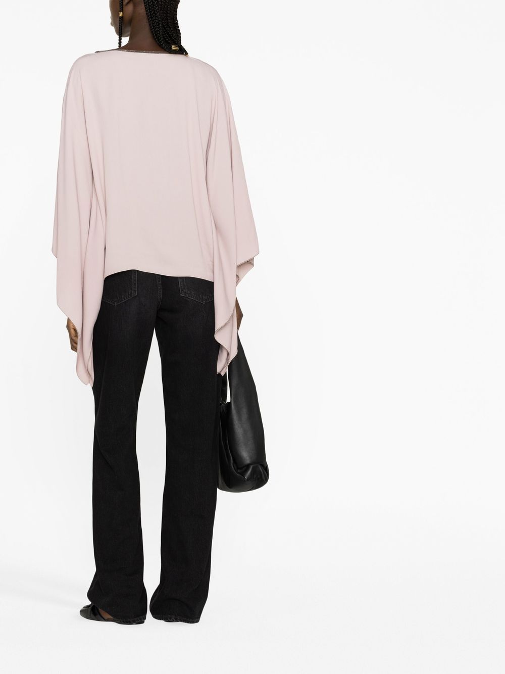 Shop Fabiana Filippi Bead-detail Asymmetric Blouse In Pink