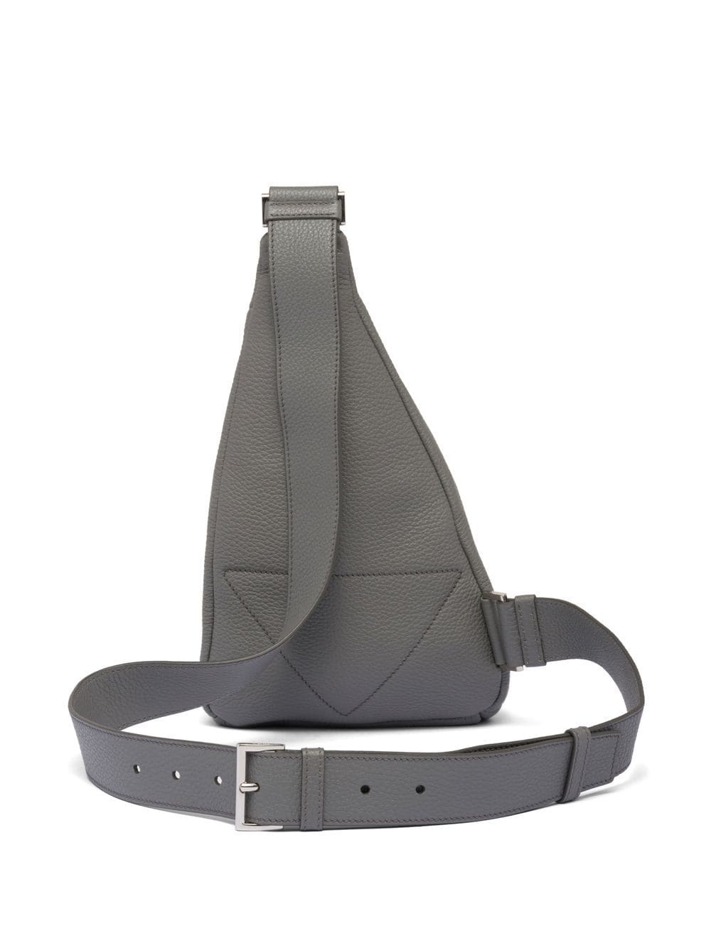 Shop Prada Cross Leather Crossbody Bag In Grau