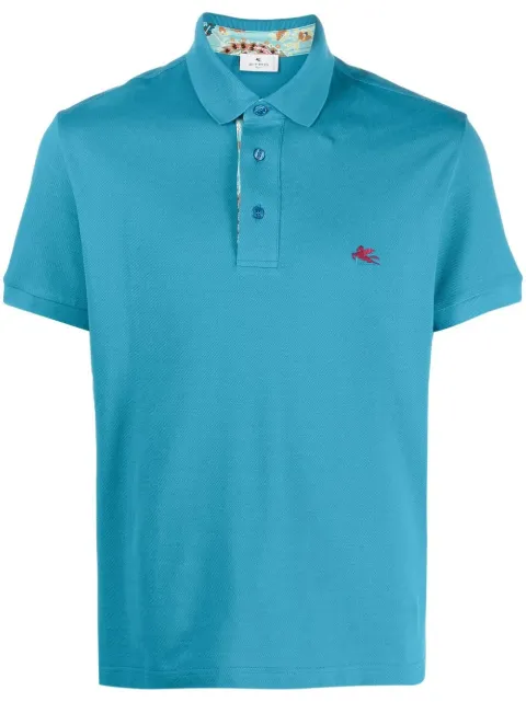 ETRO logo-embroidered cotton polo shirt