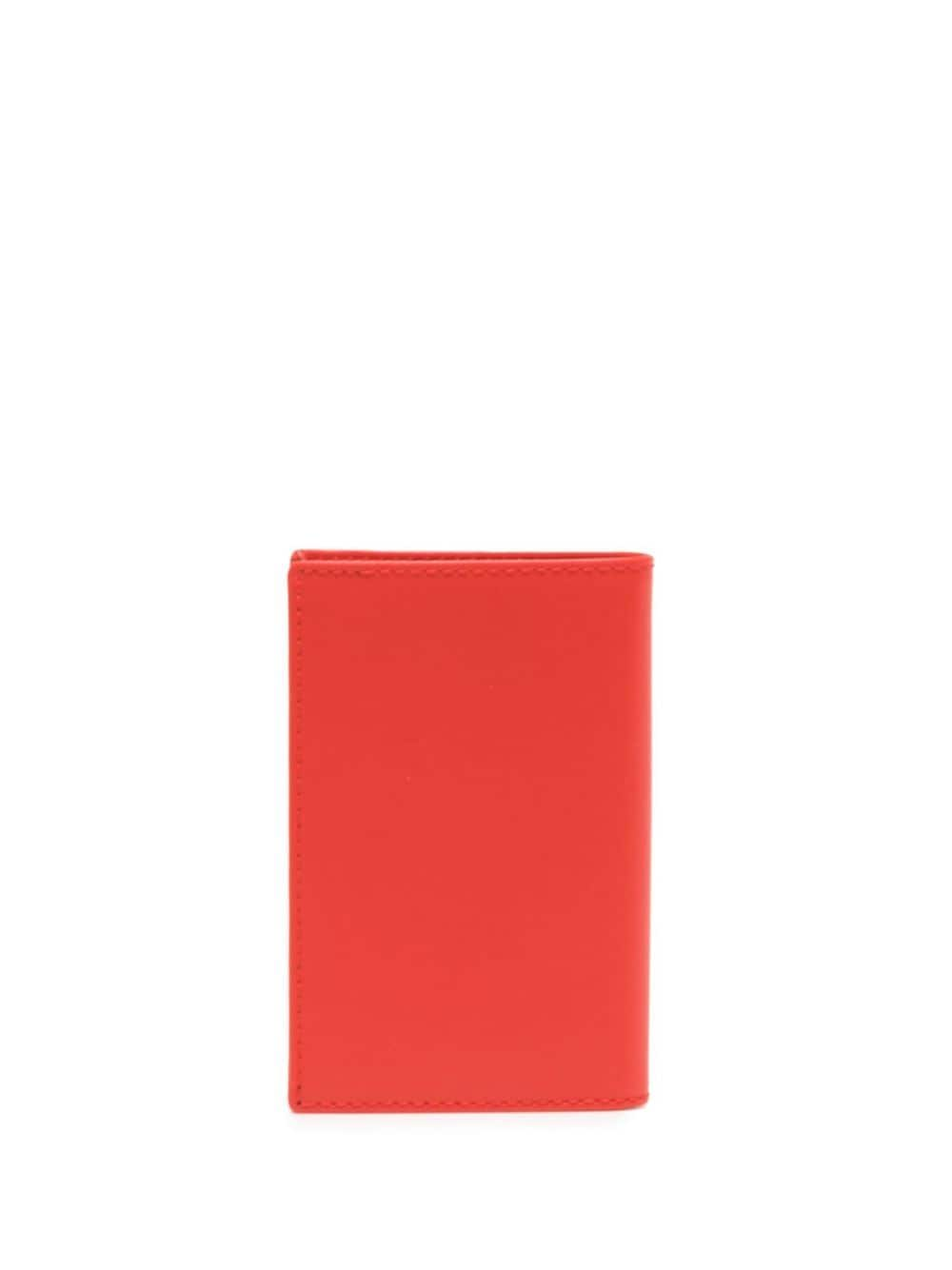 Shop Comme Des Garçons Grained Leather Wallet In Rot