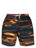 BLUE SKY INN abstract-print swim shorts - Black