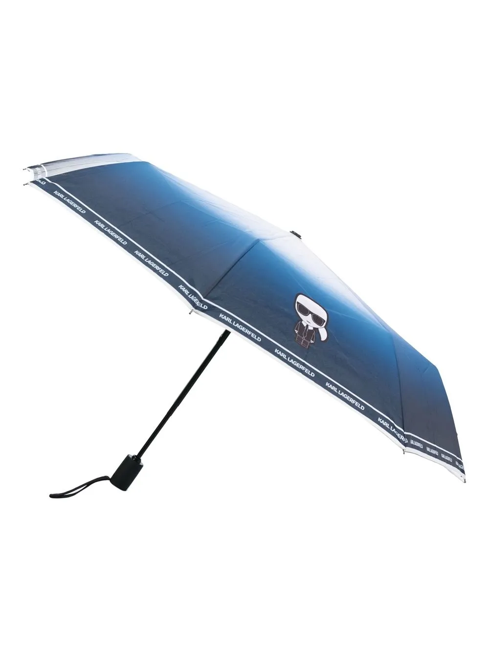 

Karl Lagerfeld logo-print gradient umbrella - Blue