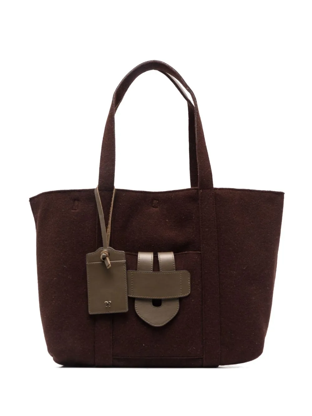 

Tila March Simple slip-pocket tote bag - Brown