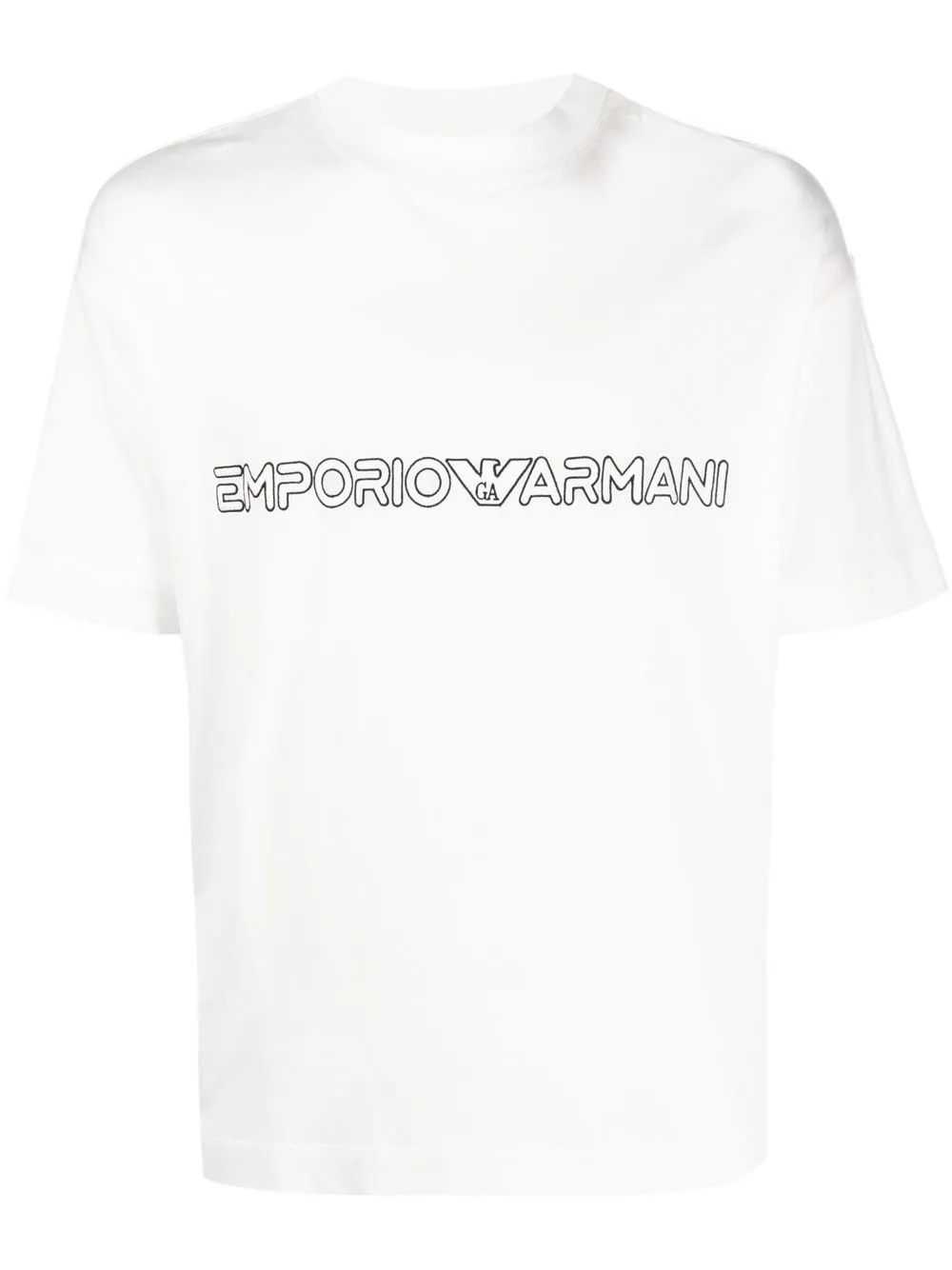 

Emporio Armani logo-print lyocell-cotton T-shirt - White