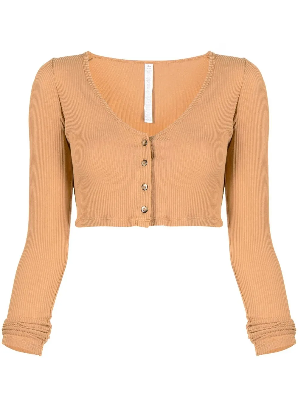 

Alo Yoga ribbed-knit cropped cardigan - Brown