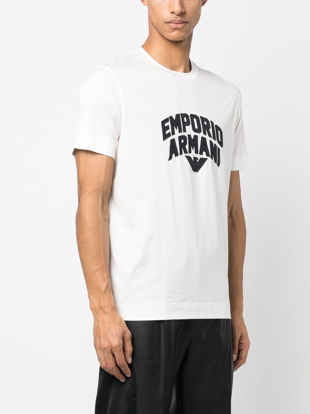 Emporio Armani logo-print lyocell-cotton T-shirt Men