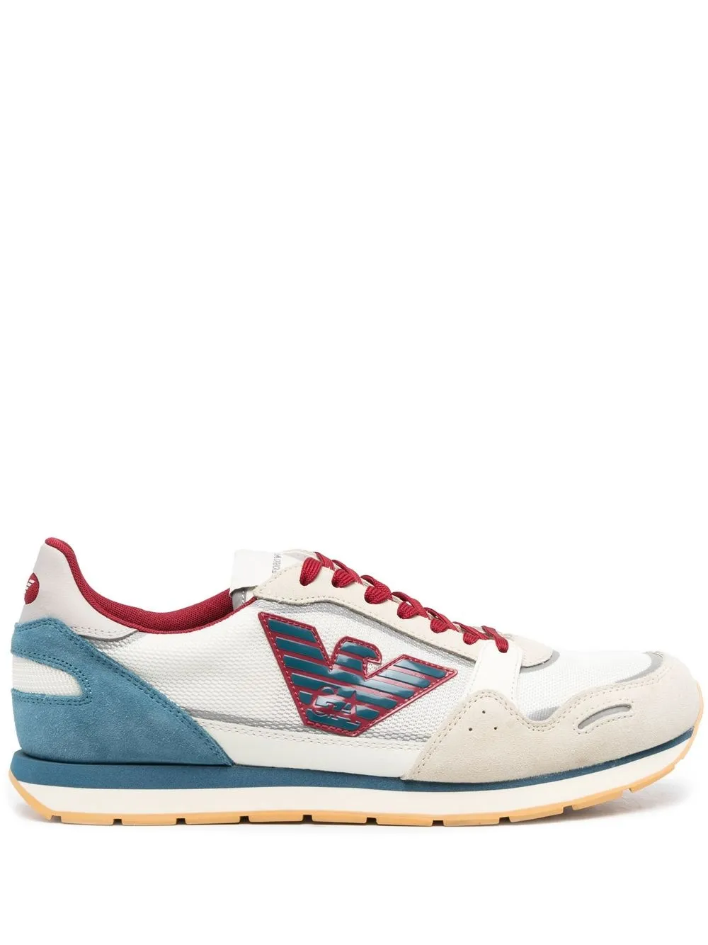 

Emporio Armani logo-patch colour-block sneakers - Blue