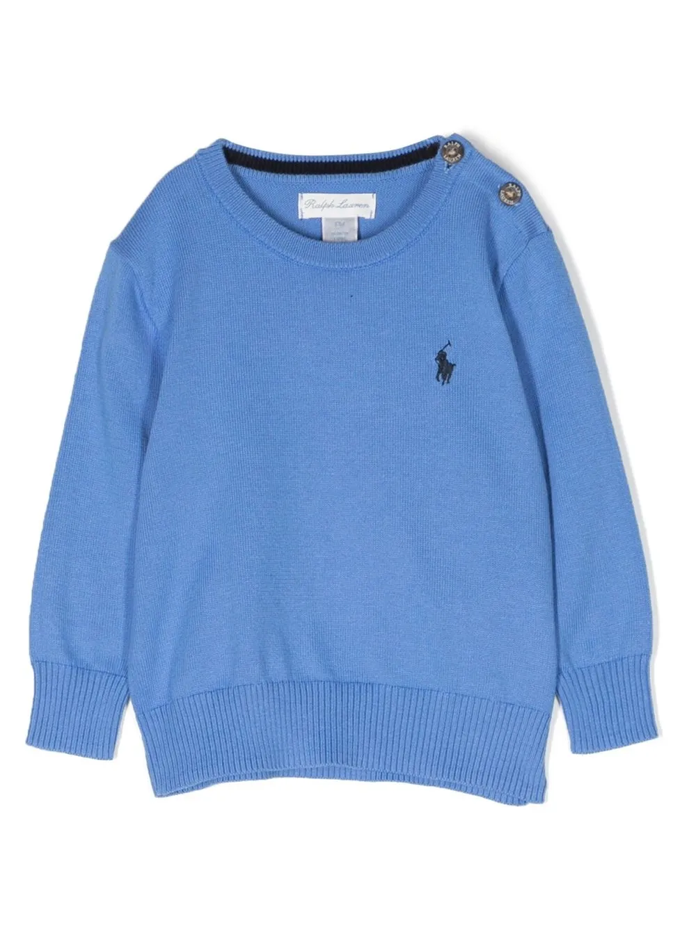 

Ralph Lauren Kids Polo pony fine-knit jumper - Blue