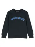 Woolrich Kids varsity terry-cloth-logo sweatshirt - Blue