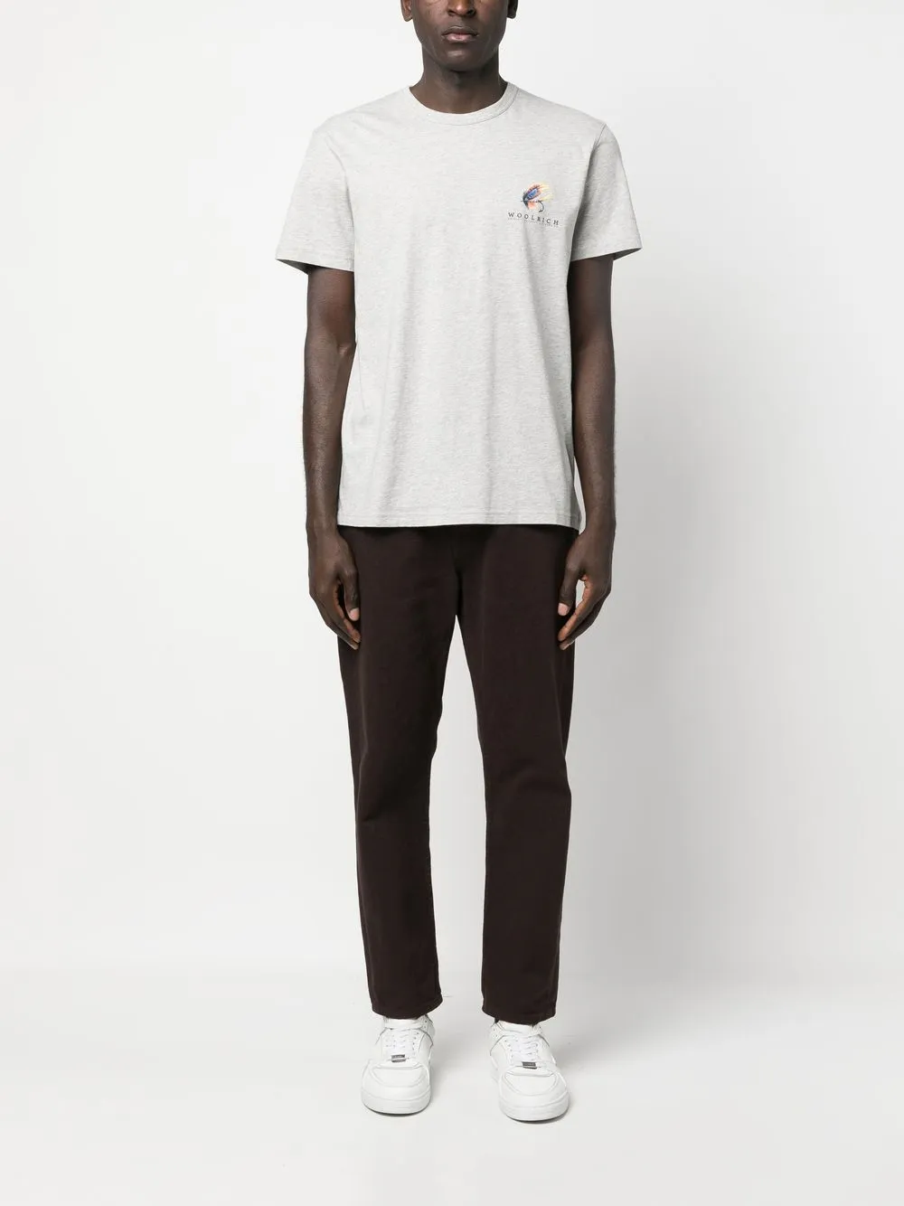 Woolrich Logo-print Short-sleeved T-shirt In Grau