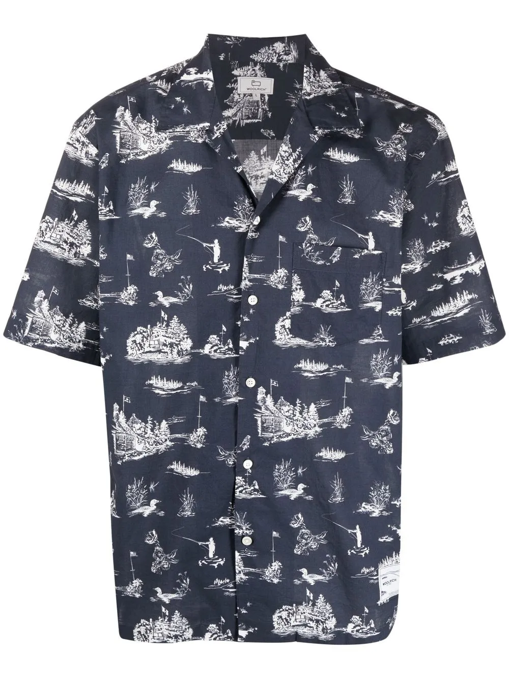 

Woolrich camisa con estampado gráfico - Azul