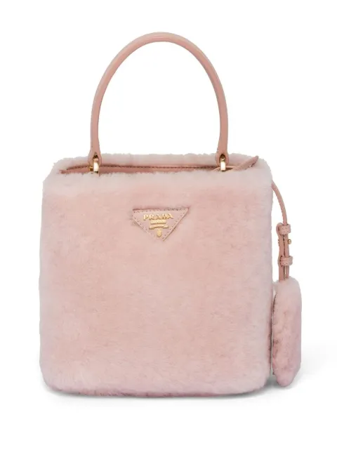 Prada mini Panier shearling tote bag