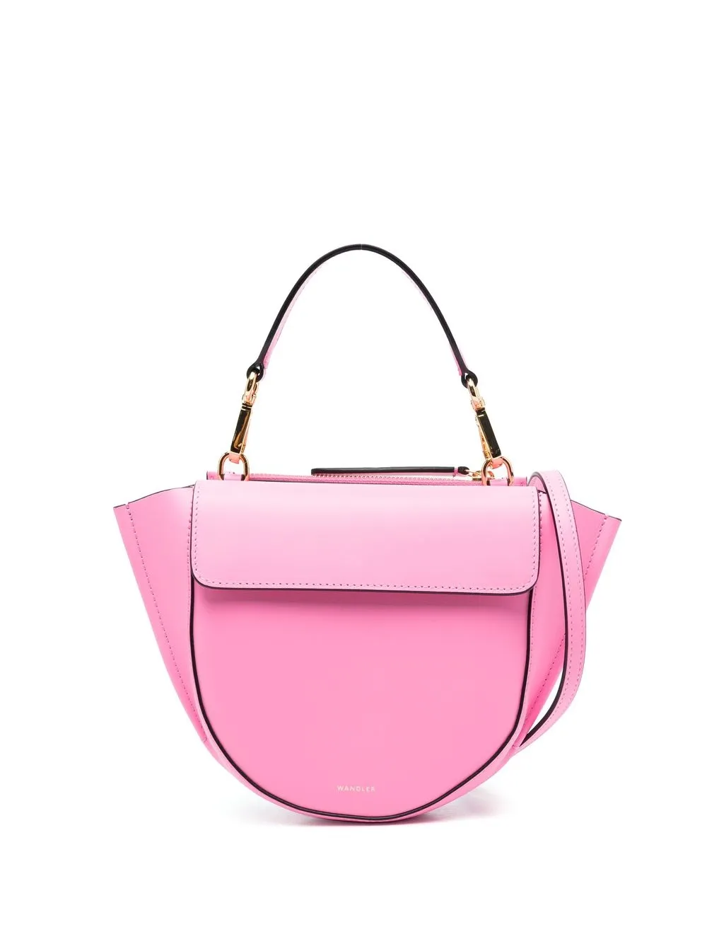 

Wandler logo-print leather tote bag - Pink