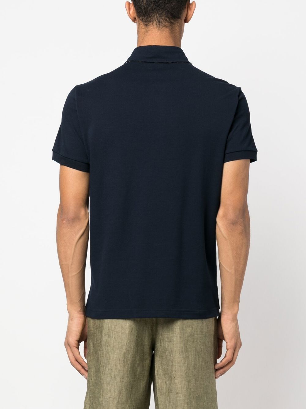 Shop Etro Logo-embroidered Cotton Polo Shirt In Blue