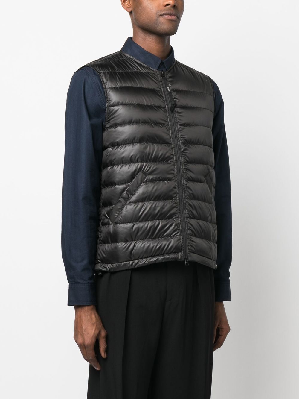 Shop Aspesi Quilted Down Gilet In Grey
