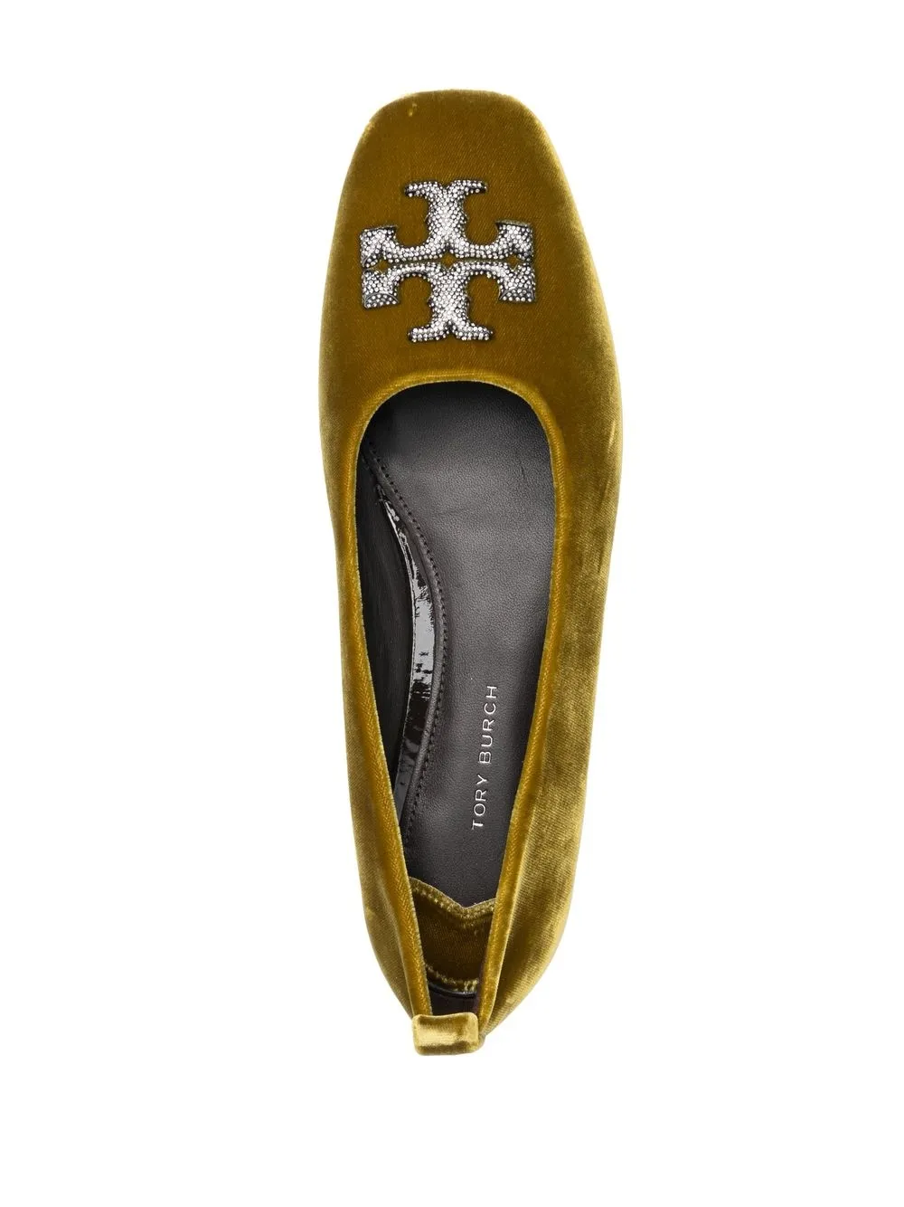 Tory Burch Eleanor Pavé Velvet Ballerina Shoes In Pumpkin Seed ModeSens
