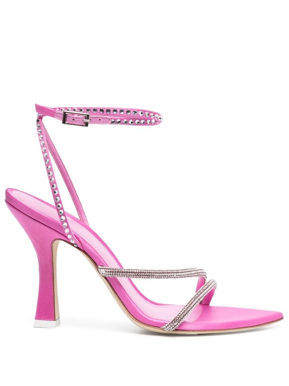 Shop 3juin Syria 100mm Crystal-embellished Sandals In Pink