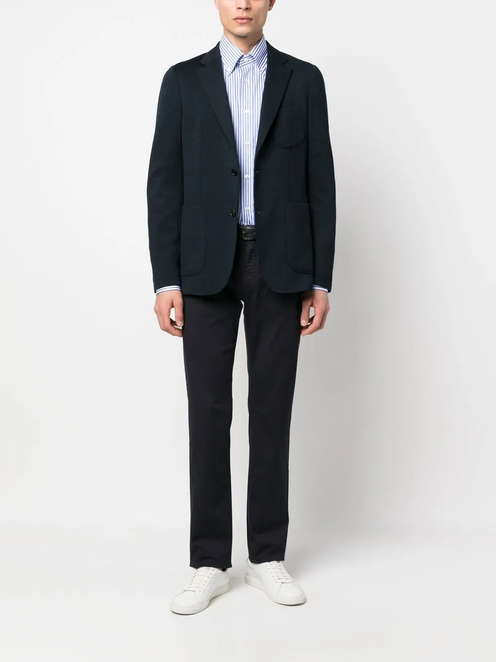 Brioni Gestreept overhemd - Blauw