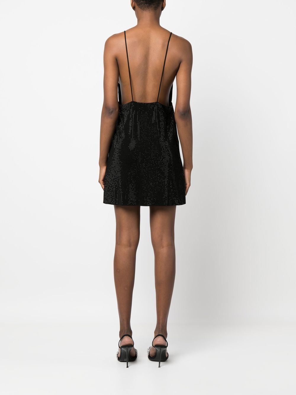 Shop Dsquared2 Crystal-embellished Mini Dress In Black