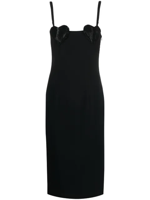Blumarine heart-appliqué pencil midi dress