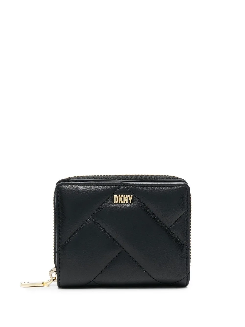 

DKNY logo-plaque quilted purse - Black