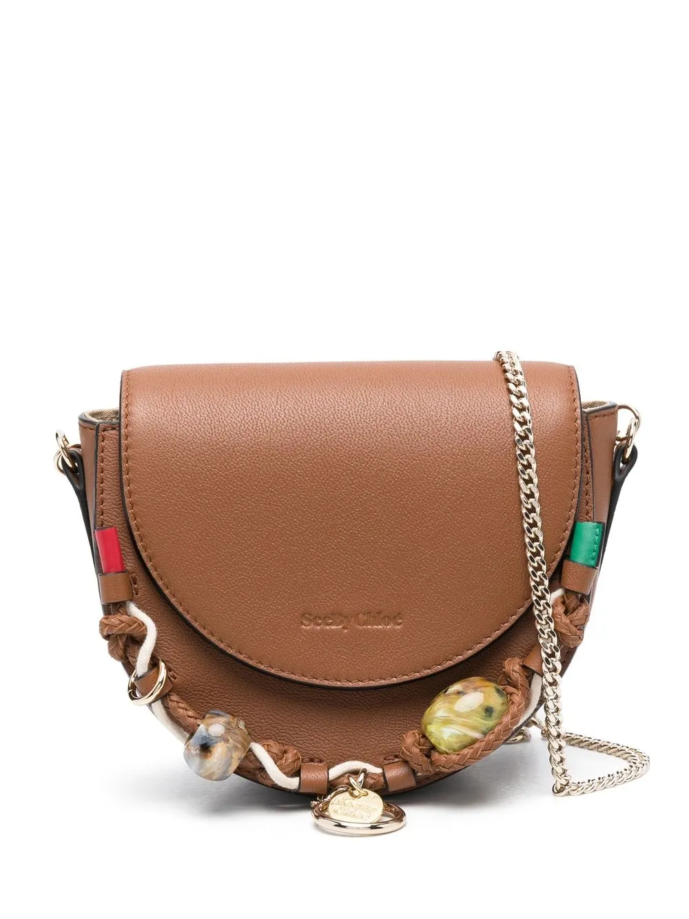 

See by Chloé bolsa crossbody con detalle de cuentas - Marrón