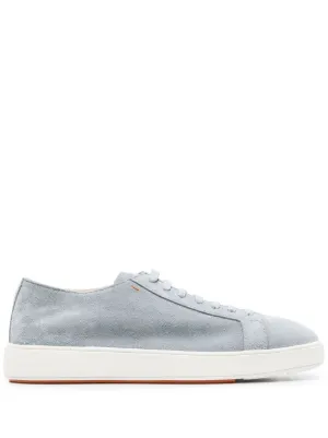 Santoni suede low deals top sneakers