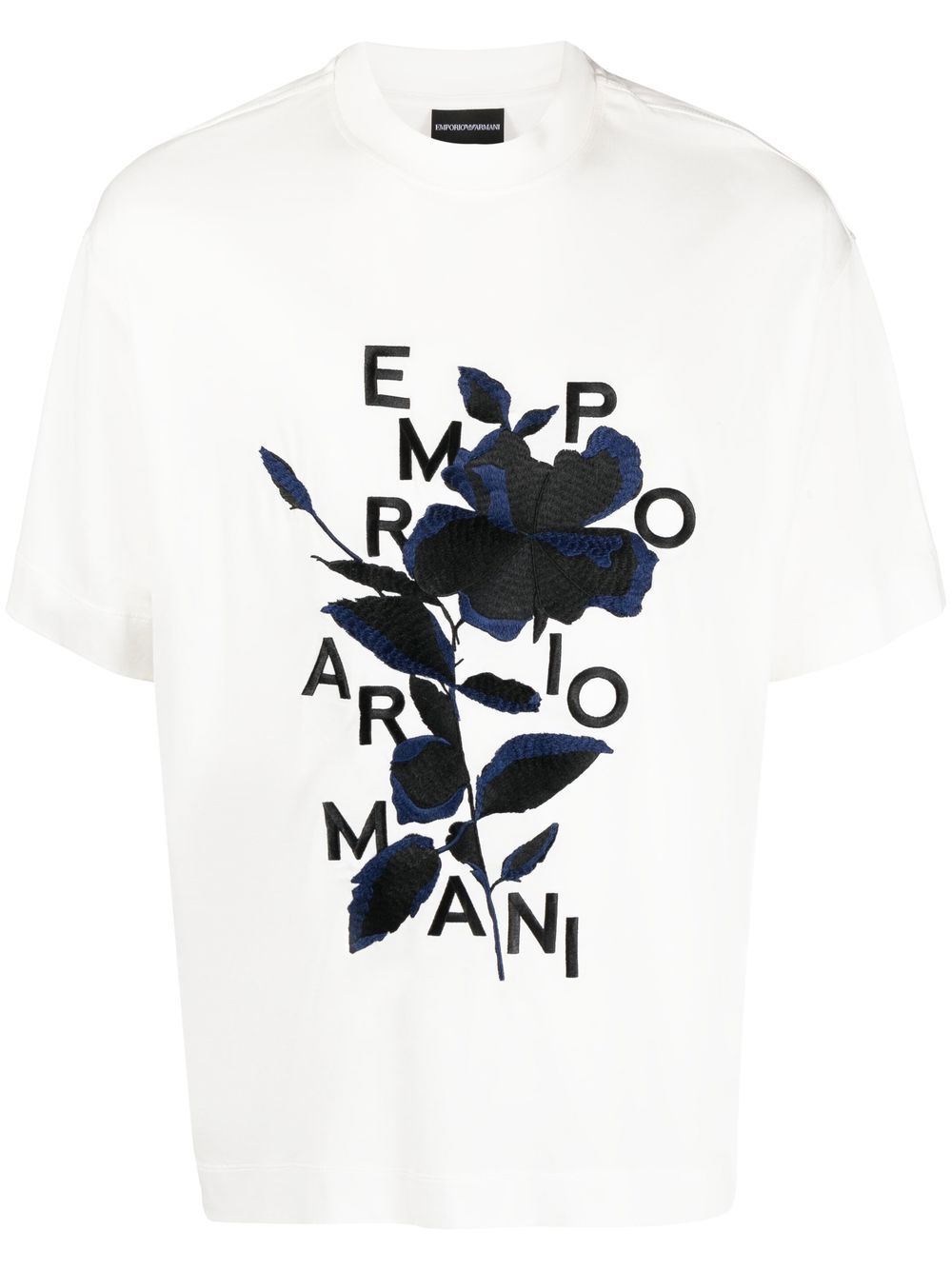 Giorgio Armani Embroidered Logo T-Shirt - Blue - 52