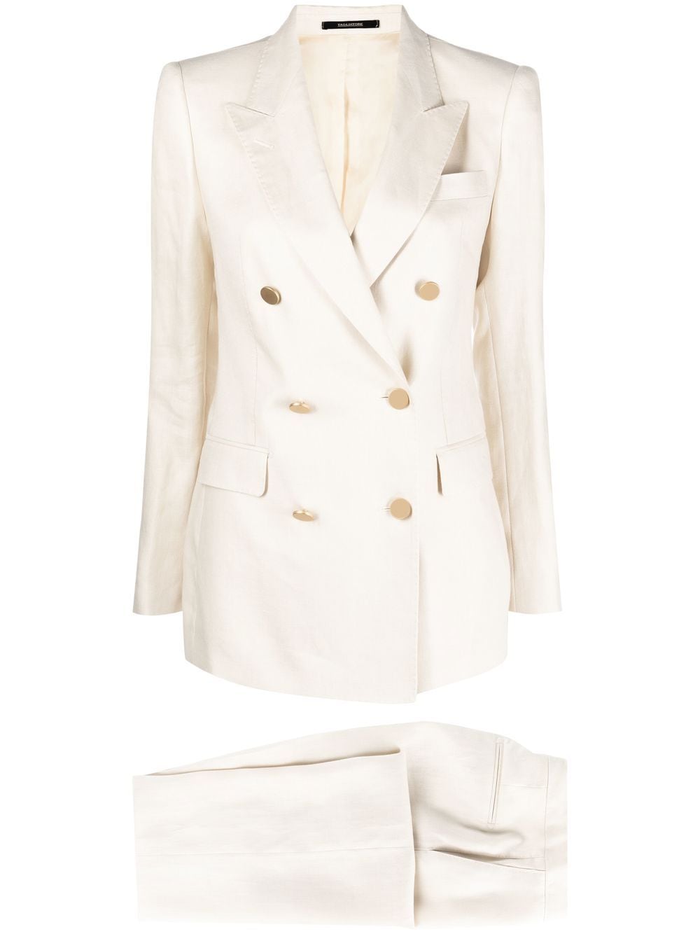 Shop Tagliatore Double-breasted Two-piece Suit In Neutrals