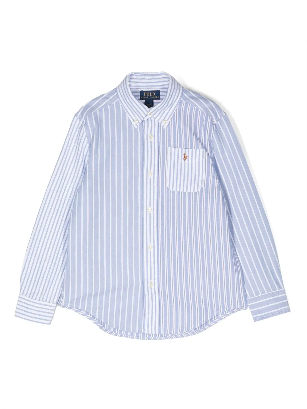 

Ralph Lauren Kids camisa con motivo de rayas y logo bordado - Azul