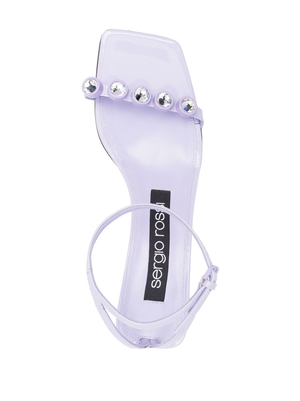 Shop Sergio Rossi Sr1 Crystal-embellished 70mm Sandals In Purple