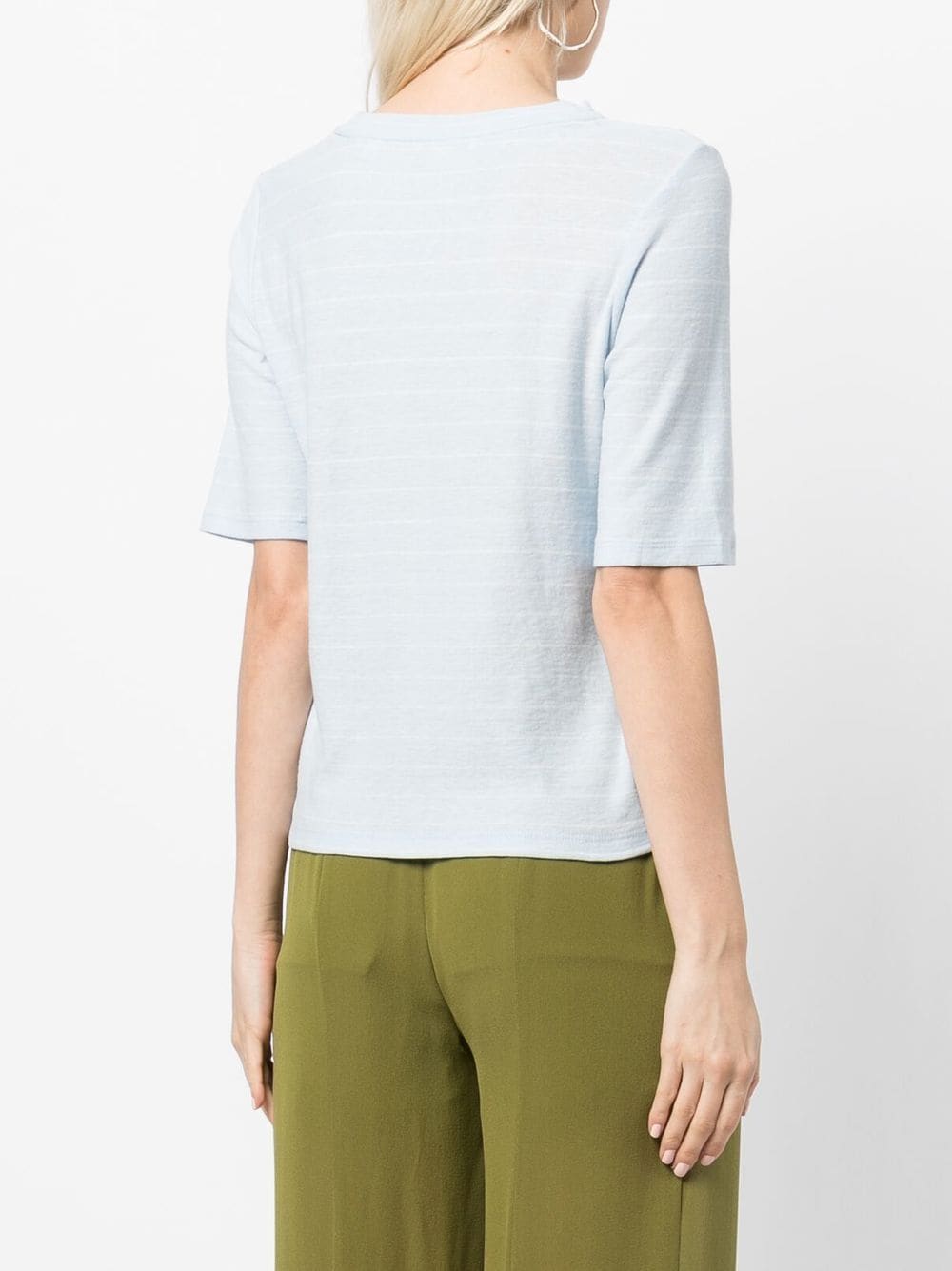 Shop Vince Striped Short-sleeve T-shirt In Blau