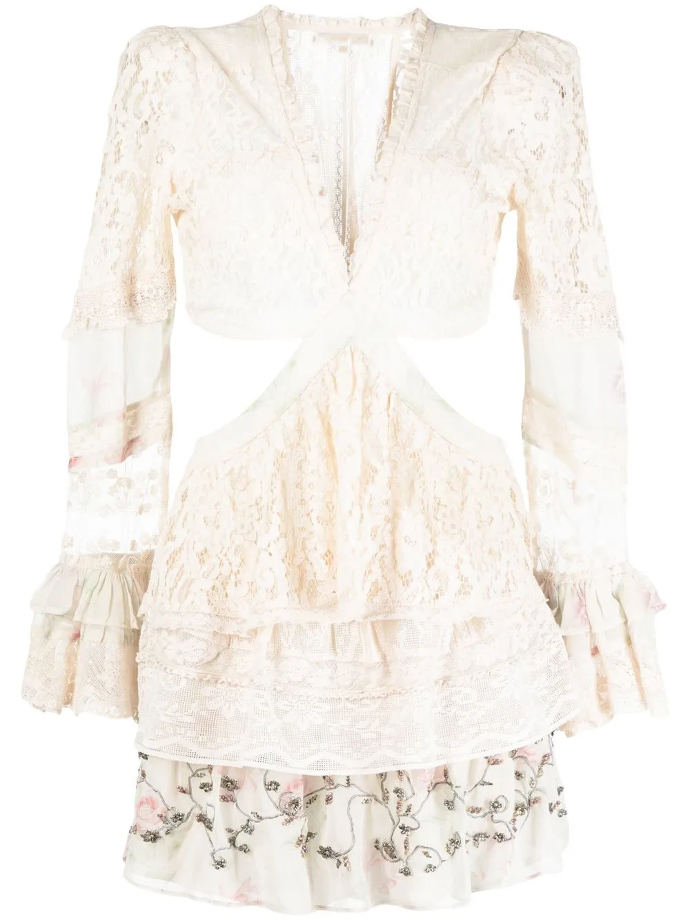 

LoveShackFancy Karine lace mini dress - White