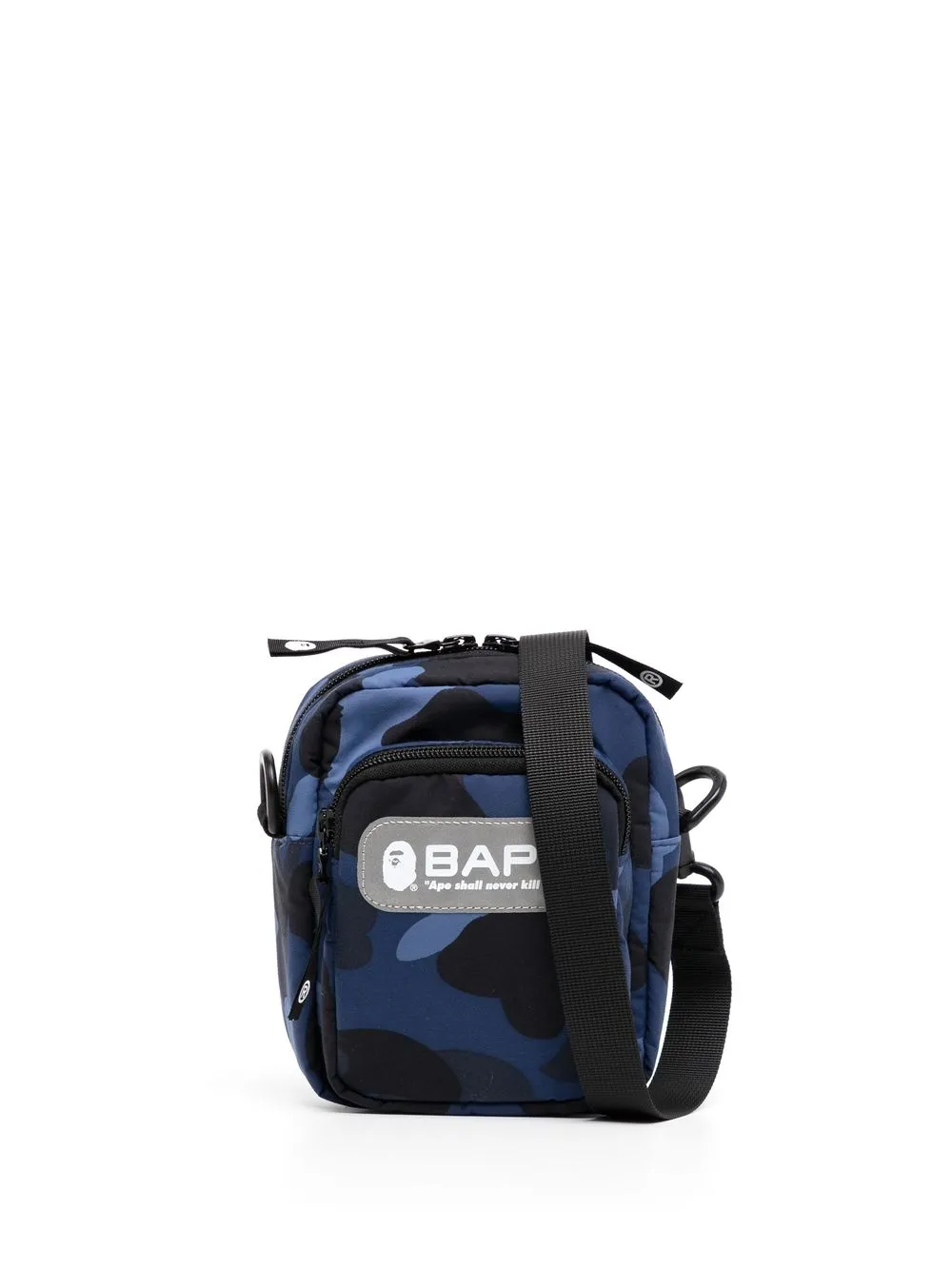

A BATHING APE® camouflage-print logo messenger bag - Blue