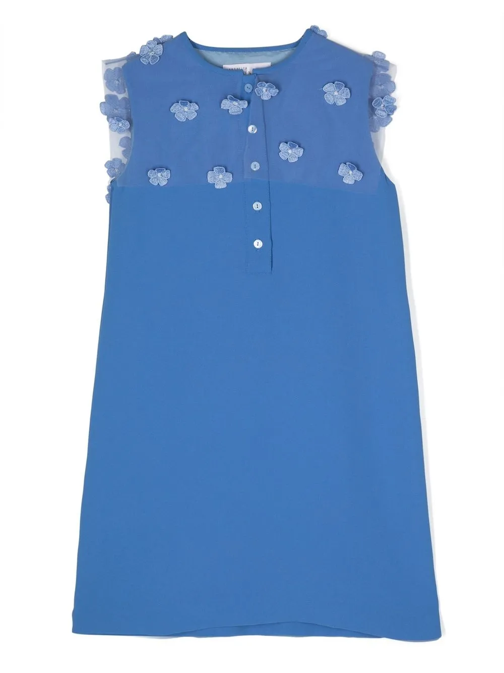 

Señorita Lemoniez floral-appliqué shift dress - Blue