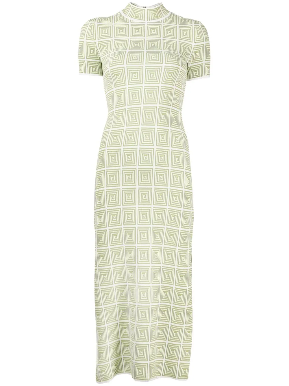 

STAUD Heli maze-print midi dress - Green