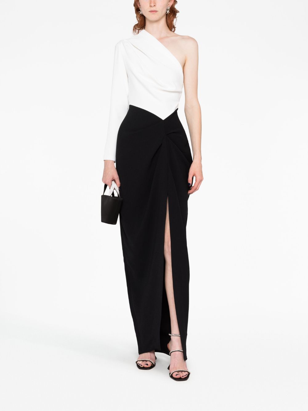 Solace London Asymmetrische maxi-jurk - Zwart