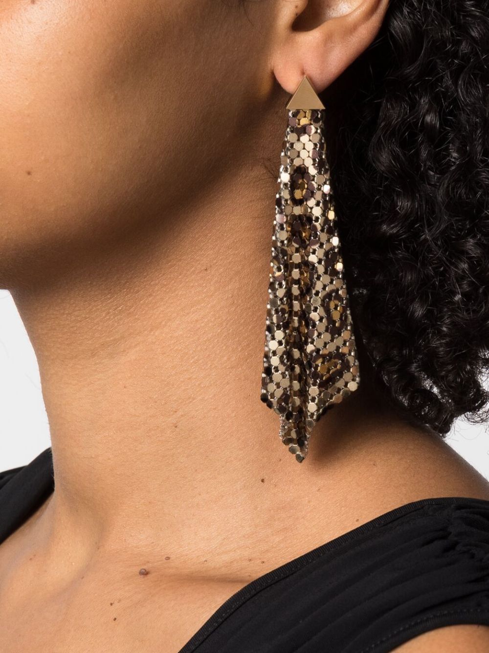 Paco Rabanne leopard-print Flow Pixel earrings - Goud