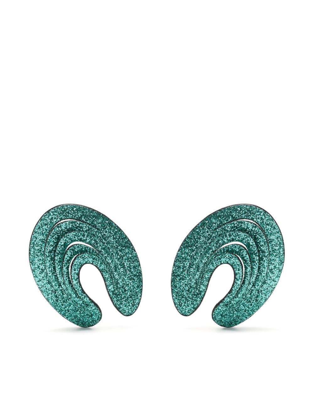 So-le Studio Glitter Spiral Earrings In Green