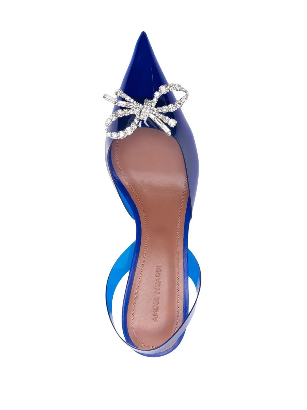 Shop Amina Muaddi Rosie 60mm Slingback Pumps In Blue