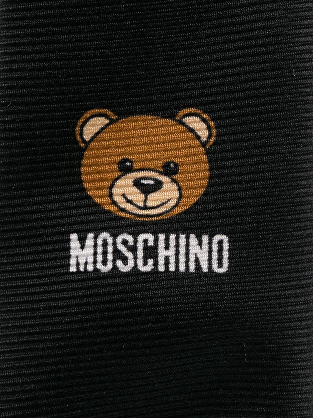 Moschino logo-print silk tie - Zwart