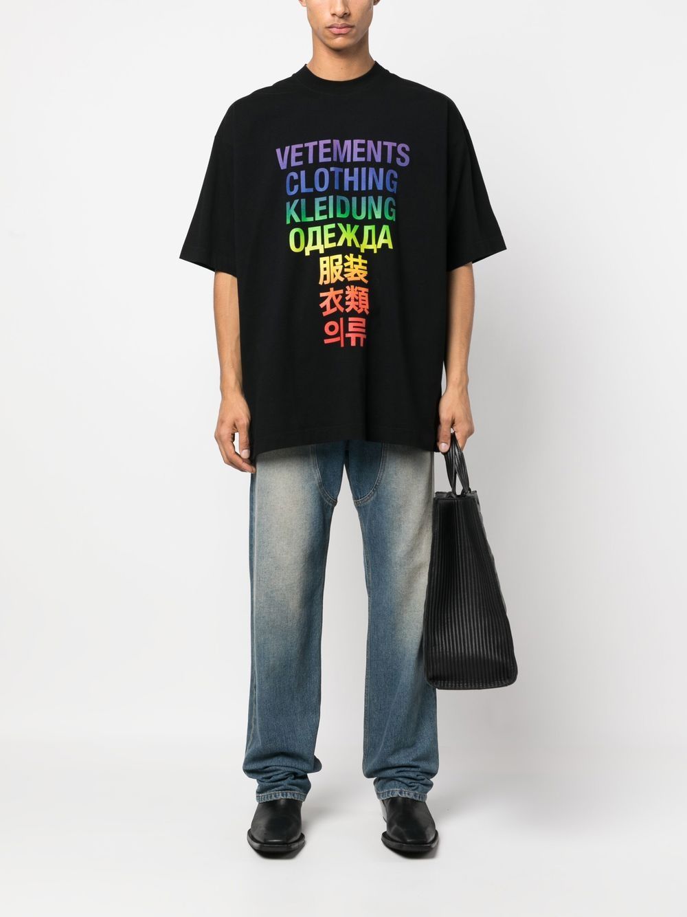 VETEMENTS T-shirt met logoprint - Zwart