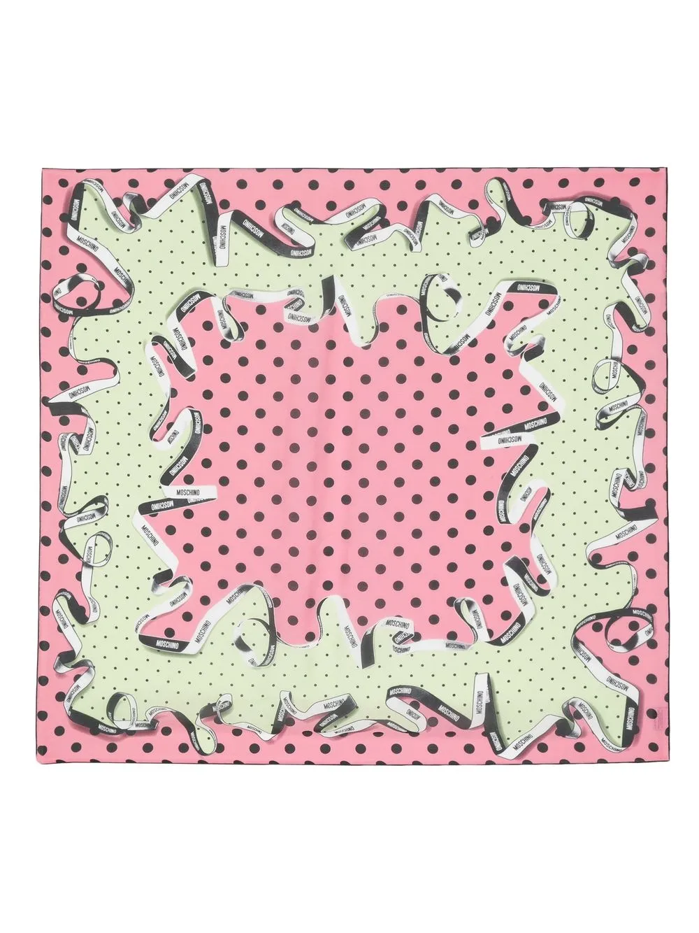 

Moschino mascada de seda con logo estampado - Rosado