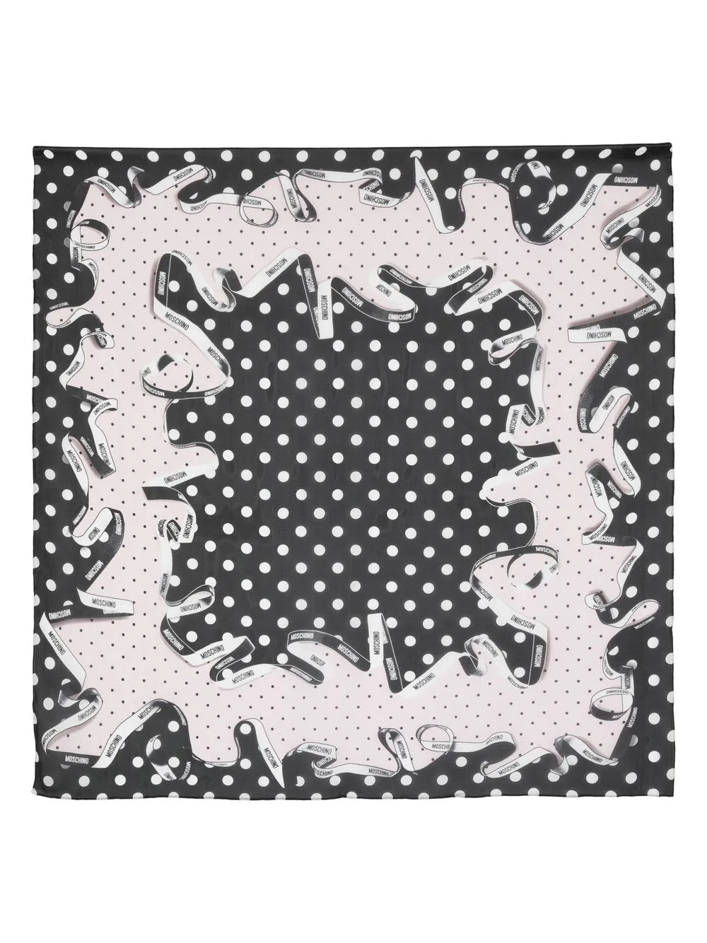 

Moschino silk logo-print scarf - Black