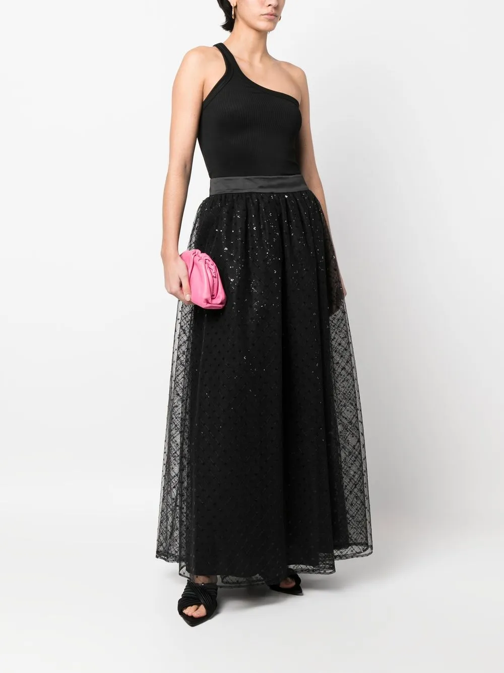 Emporio Armani Rok verfraaid met pailletten - Zwart