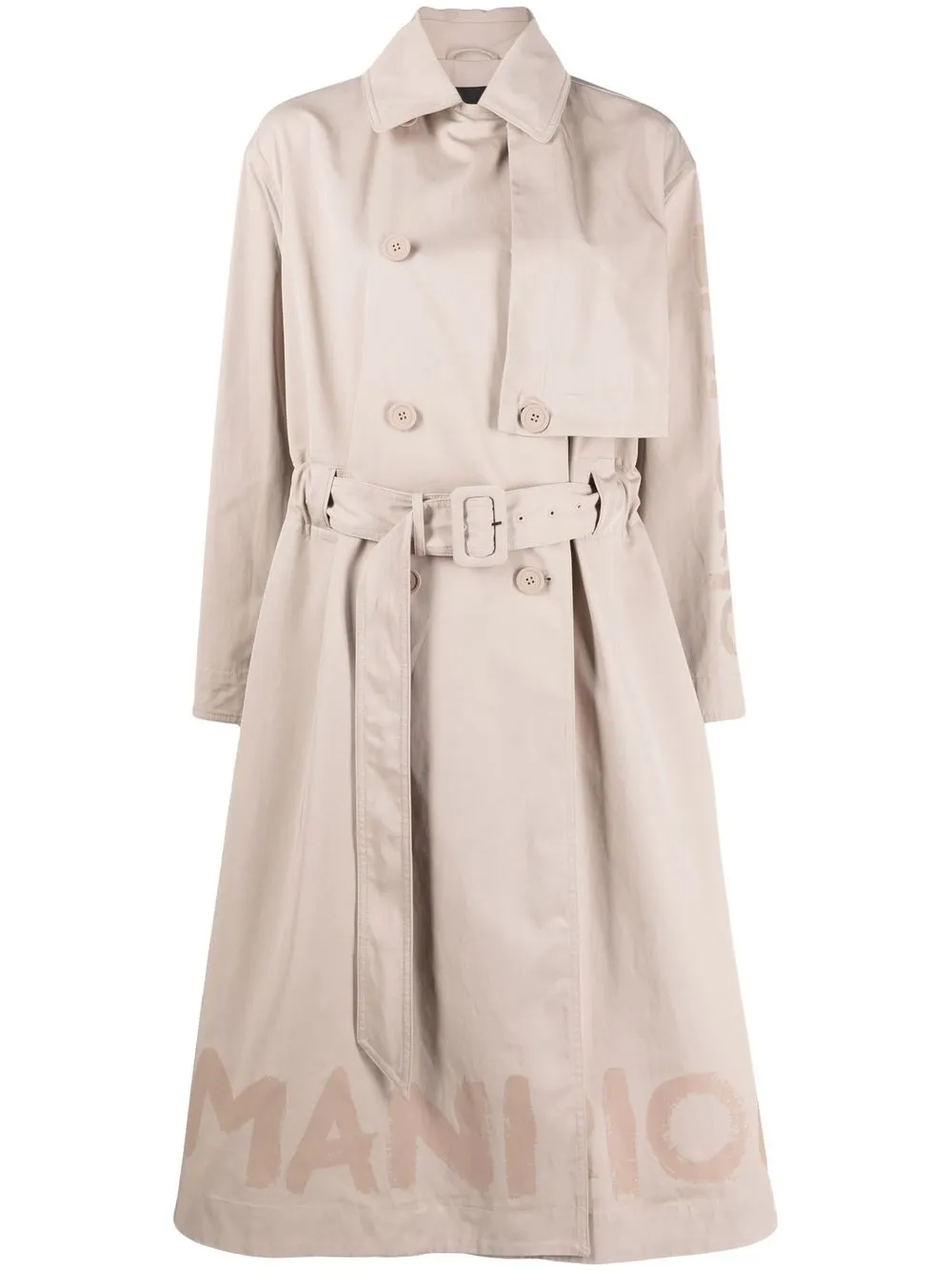 

Emporio Armani logo-print trench coat - Brown