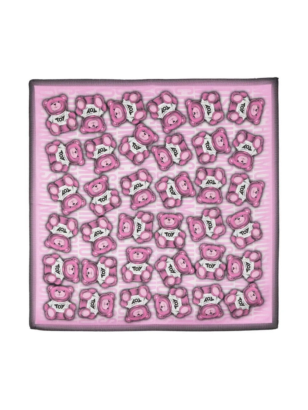 

Moschino Teddy Bear monogram silk scarf - Purple